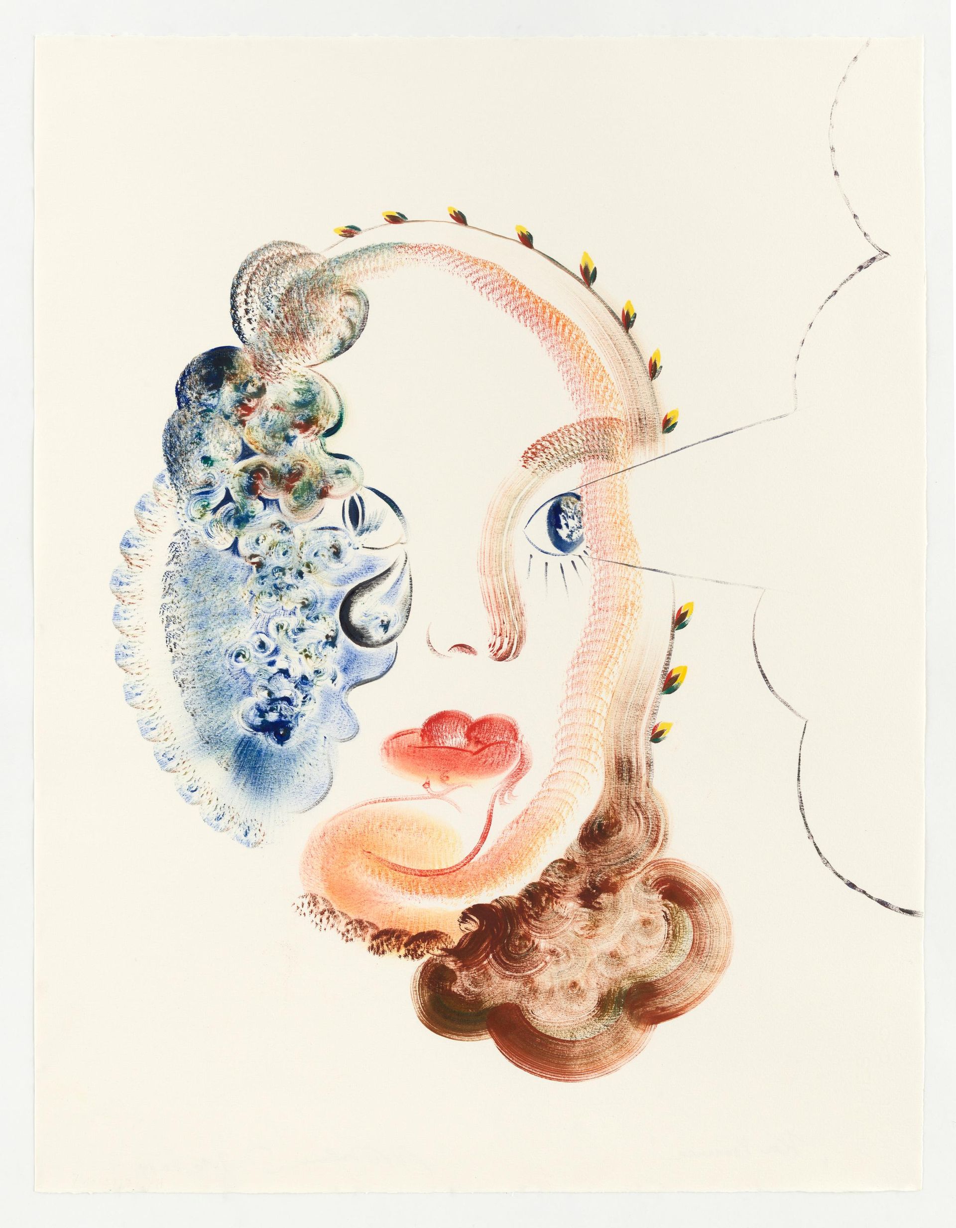 Veronika Holcová, Her Presence, 2019, Öl auf Papier, 65 x 50 cm, Courtesy Monika Schnetkamp Collection, Foto: Eric Tschernow