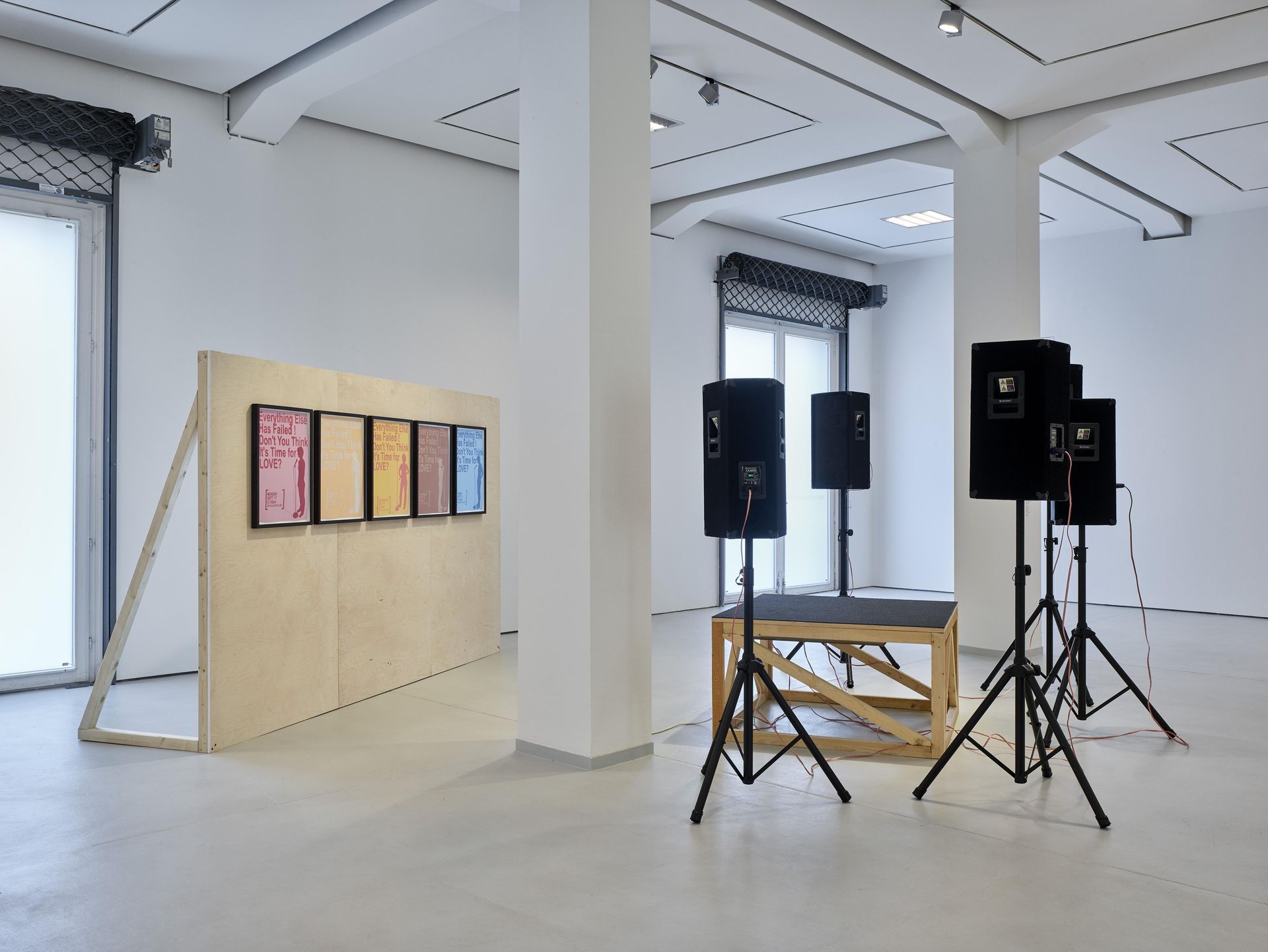 Installation view Sharon Hayes, Everything Else Has Failed! Don't You Think It's Time For Love?, 2007 in KAI 10 | ARTHENA FOUNDATION / Courtesy the artist and Tanya Leighton, Berlin / Photo: Achim Kukulies, Düsseldorf