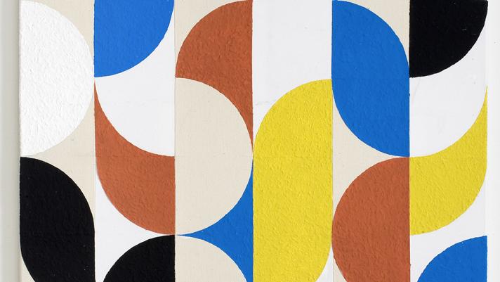 Alexander Wolff, untitled, 2009, dispersion colour on ingrain wallpaper on muslin, cotton, Courtesy Galerie Ben Kaufmann